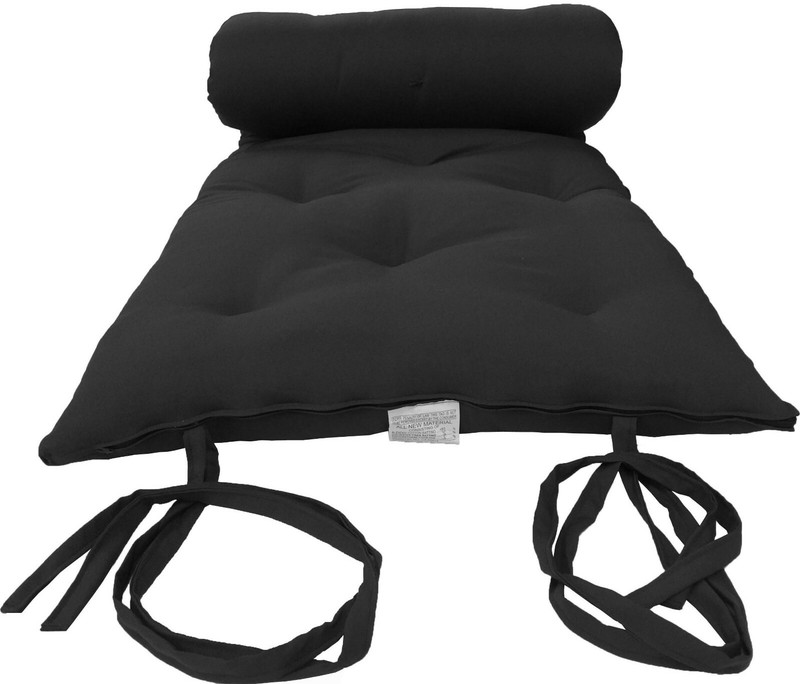 Traditional Floor Rolling Futon Mattresses, Sleepover Cotton Pads 3x27x80 Black