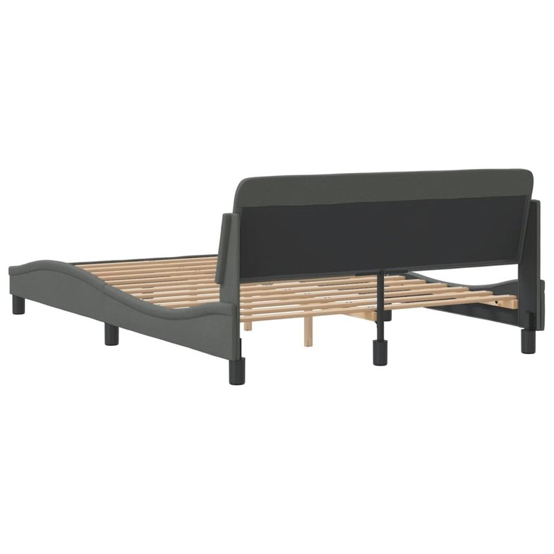 Bed Frame "Dover" Dark Gray 53.9"x74.8" Fabric vidaXL gallery