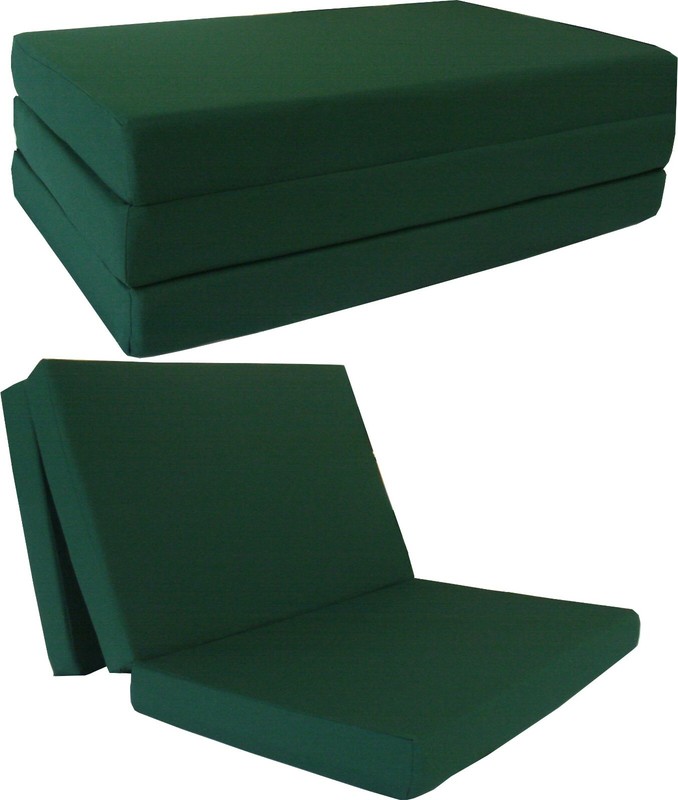 Twin Trifold Foam Beds, Foldable Mattresses, Cushions, Seats 4x39x75, Hunter