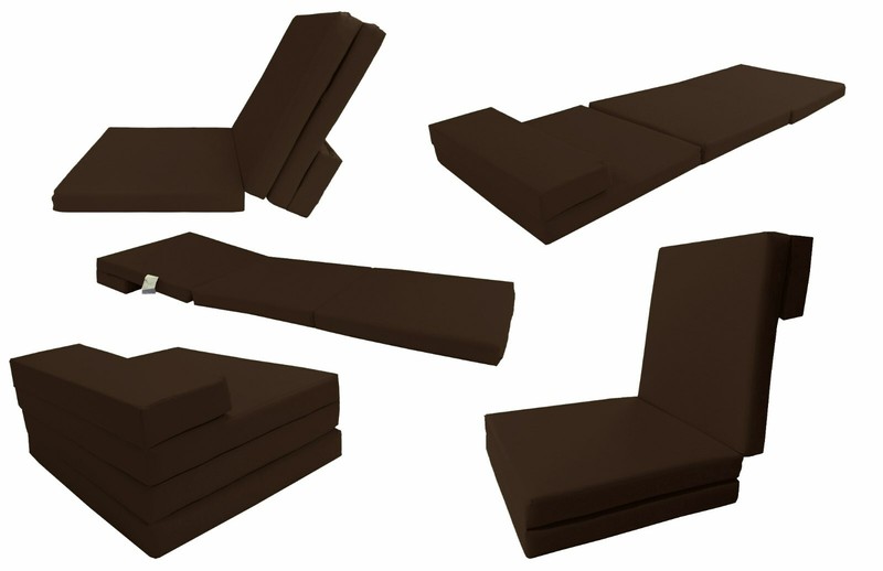 Brown Foldable Floor Cushion Foam Mattress 83 x 27 x 3, Folding Bed Mat