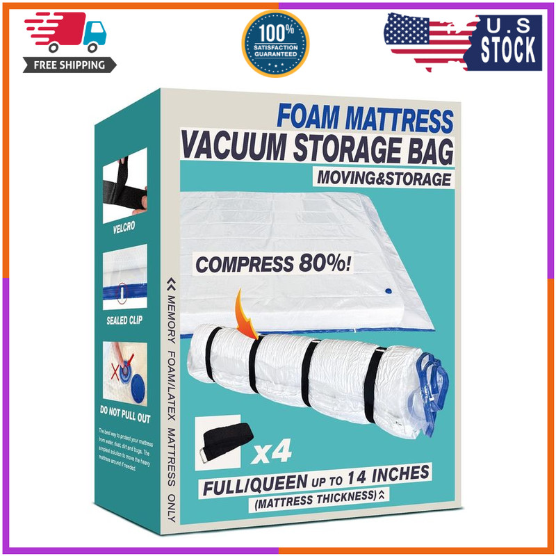Queen Size Mattress Vacuum Bag for Memory Foam/Latex Mattress Upto 14 Inch, Movi