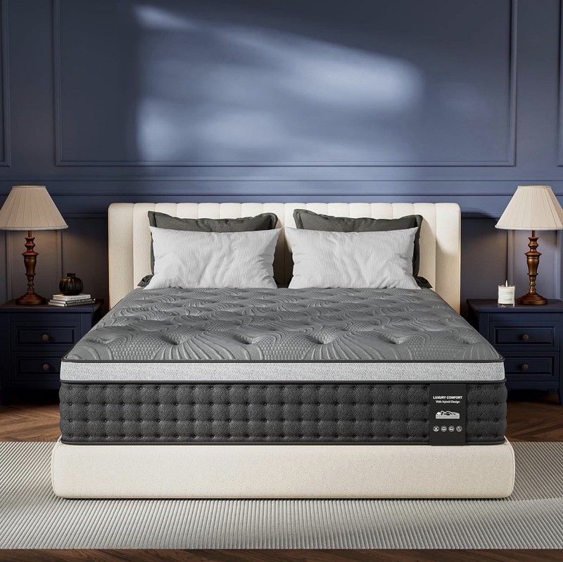 Firm Twin Mattress 10 inch- Cooling Hybrid Mattress in a Box with 5-Zone Support