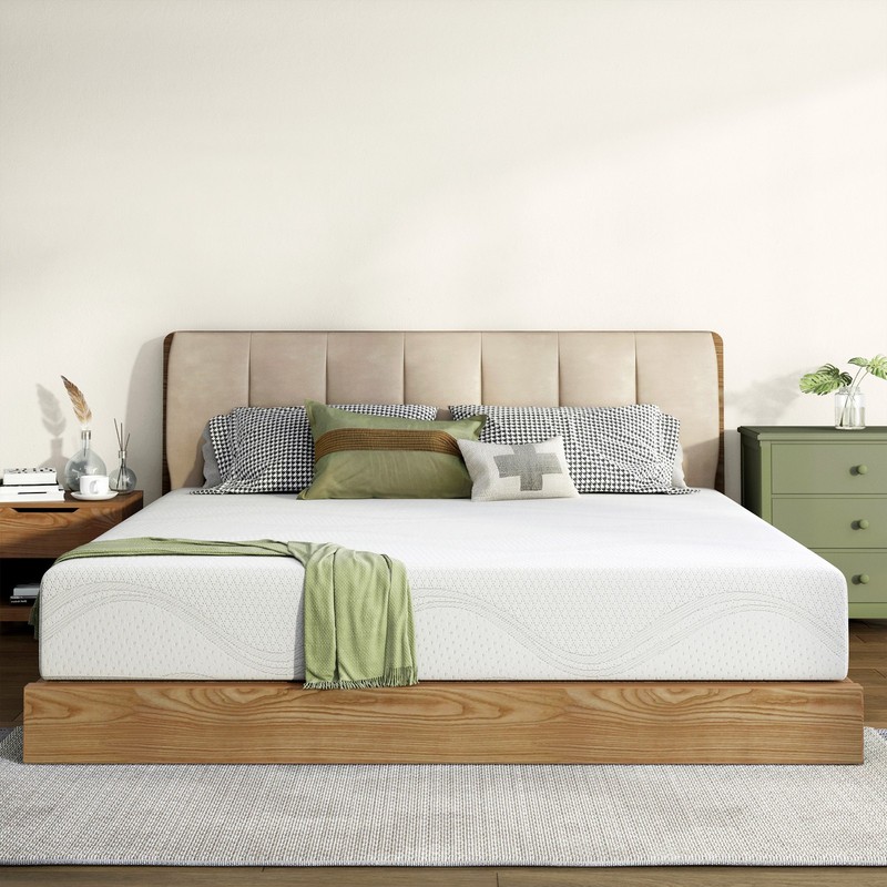 Queen Size 10 Inch Memory Foam Mattress with Cooling Gel, White