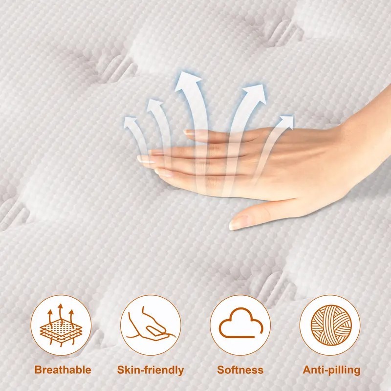 12in Gel Memory Foam & Spring Hybrid Mattress Breathable King size Bed In a Box gallery