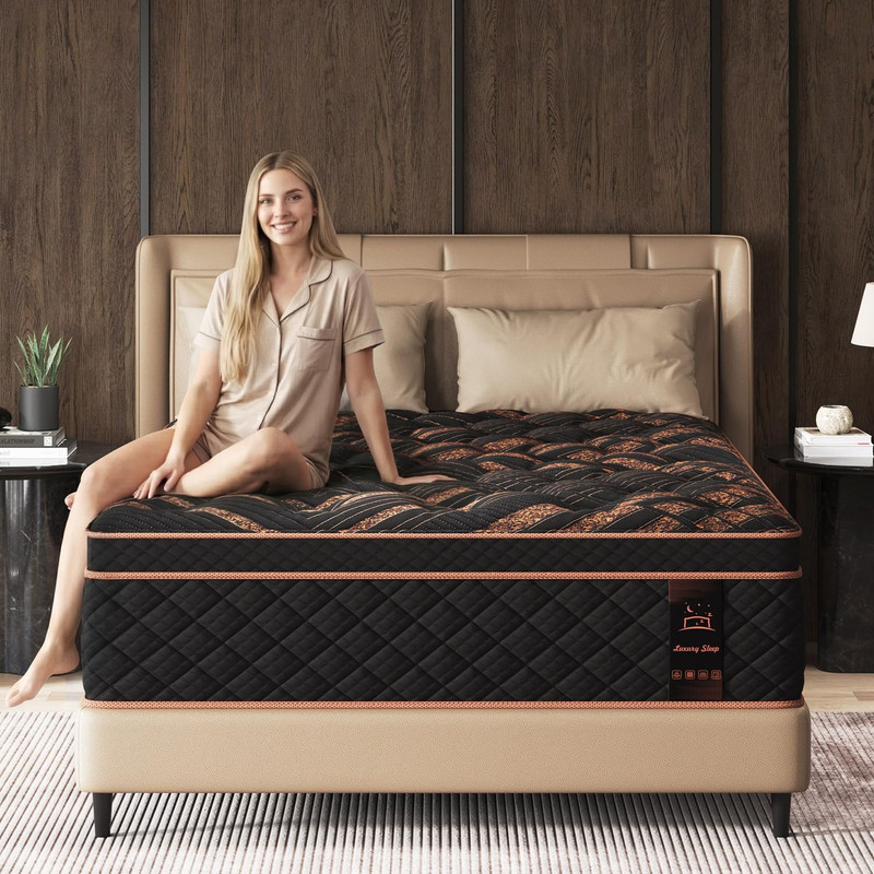 Queen Hybrid Mattress 14 Inch, Medium Firm Gel Memory Foam & Pocket Springs - Mo