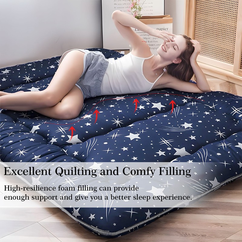 4 in Thick Japanese Floor Mattress Foldable Futon Mattress Sleeping Tatami Mat gallery