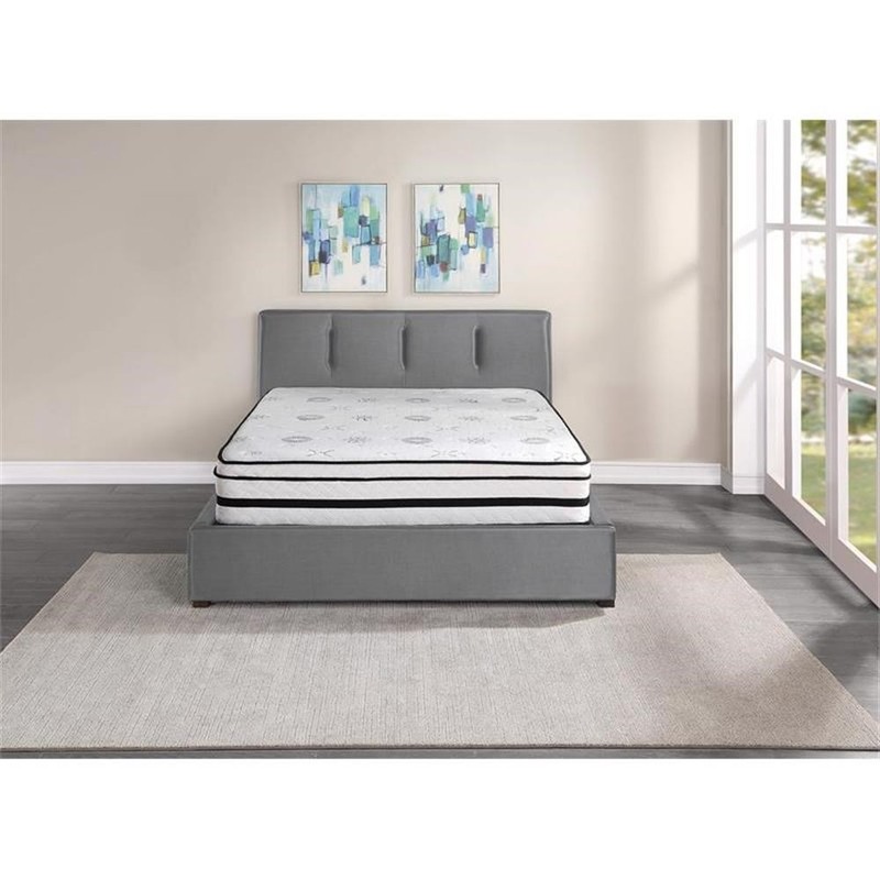 Pemberly Row 12" Fabric California King Hybrid Mattress in White gallery