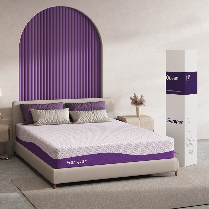 12 inch King Size Cooling Mattress Bed Gel Memory Foam in a Box Medium Firm