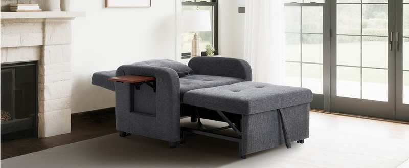 Convertible Sleeper Chair-Fabric Futon Sofa Bed, Single Sleeper gallery