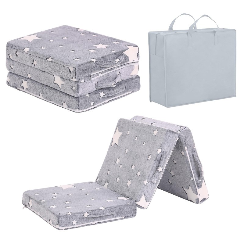 Foldable Floor Mattress for -Glow in The Dark Nap Mat with Storage Bag, Porta...