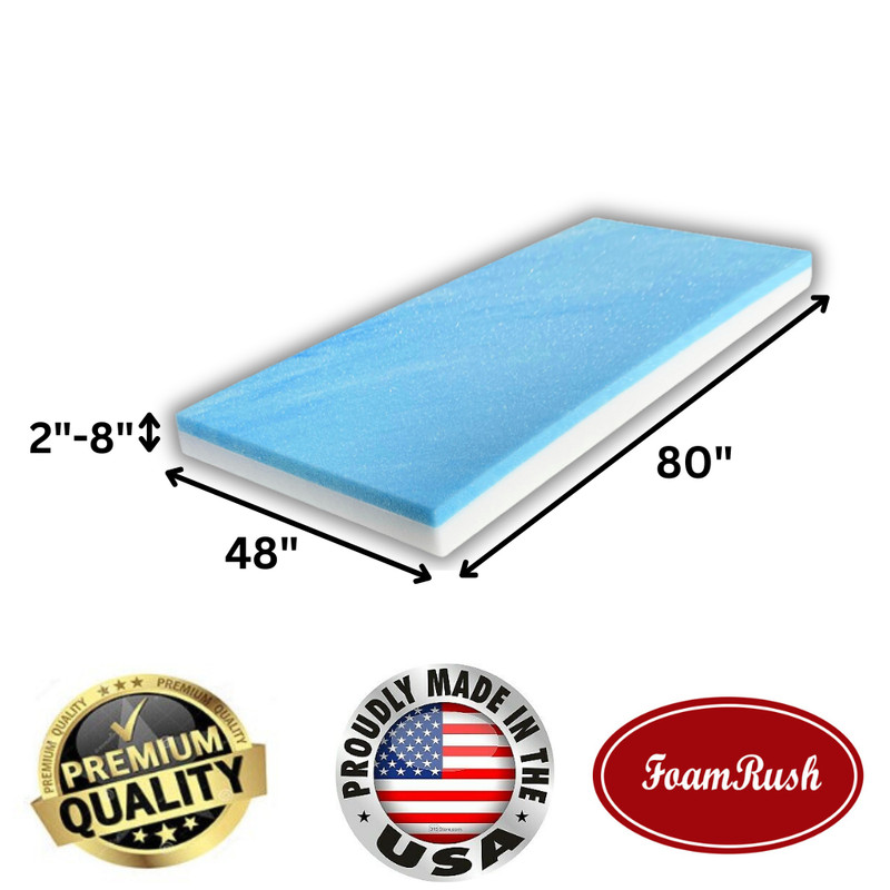 FoamRush Bunk (48″ x 80″) Cooling Gel Memory Foam RV Mattress Medium Firm USA