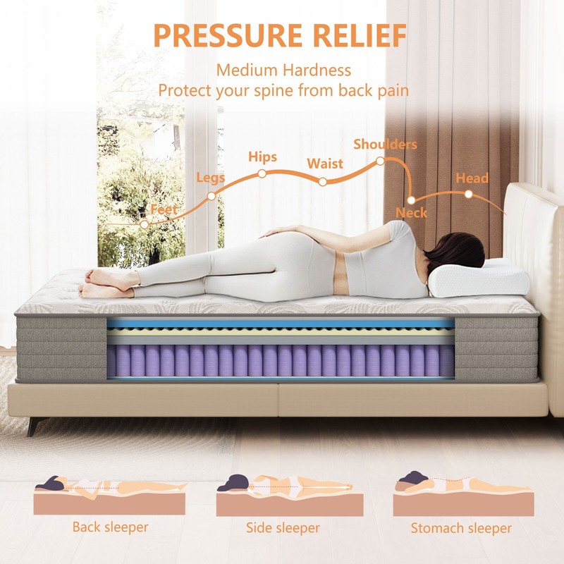 12" Twin Hybrid Mattress in a Box Gel Memory Foam Independent Spring Mattress gallery