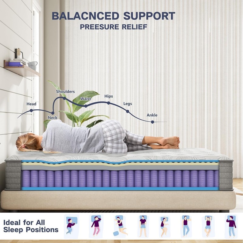 12" Cal King Hybrid Spring Gel Memory Foam Mattress California King Bed In a Box gallery