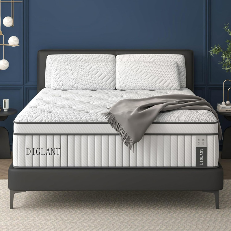 King Mattress, 14Inch Euro Top Gel Memory Foam Hybrid Mattress, Comfort Medium F