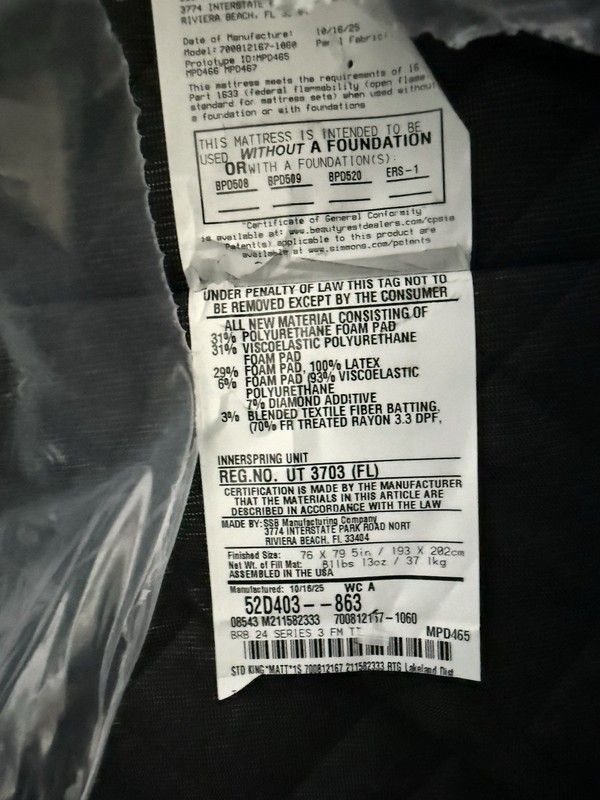 SIMMONS BEAUTYREST KING BLACK 2025 SERIES 3 FIRM MATTRESS NEW CLEARANCE FASTSHIP gallery
