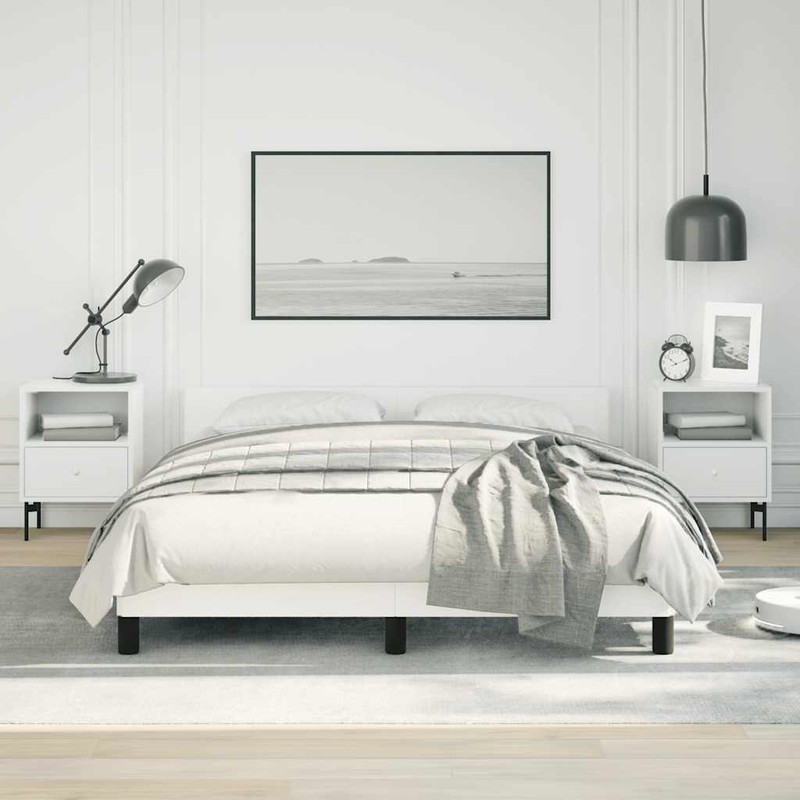 Bed Frame with Headboard Platform Bed Base for Bedroom Faux Leather vidaXL gallery