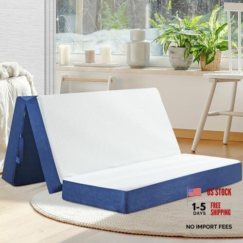 Folding Mattress Size, Memory Foam 6 inch Tri Portable Trifold Queen 6 Inch