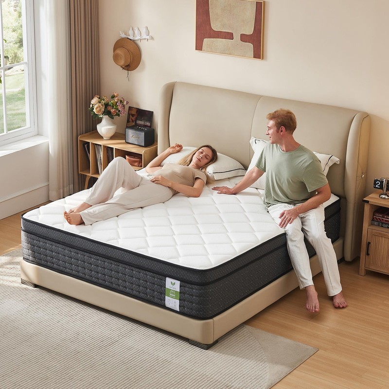 10 Inch Full Mattress: Medium Plush Hybrid Full Size Mattress with Memory Foa…