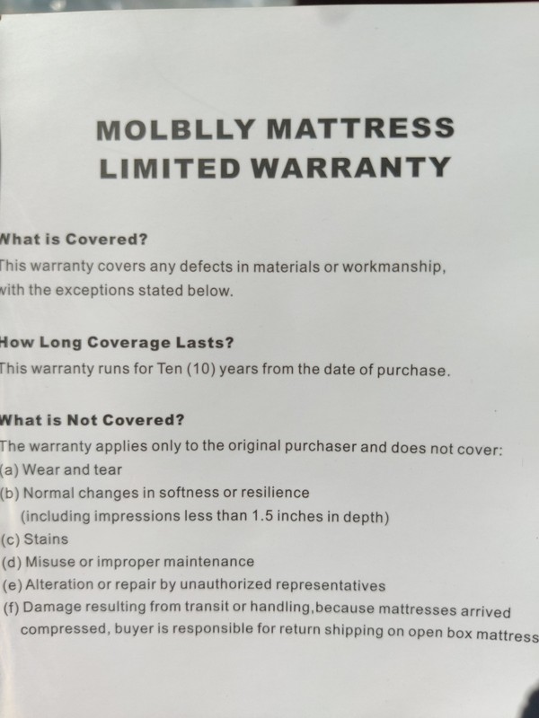 MOLBLLY Gel Memory Foam Mattress (*TRUE SIZE UNKNOWN*) - LOCAL ONLY gallery