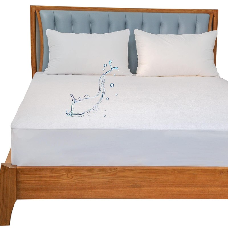 Kingnex Queen Size Mattress Protector Waterproof Soft Queen, White