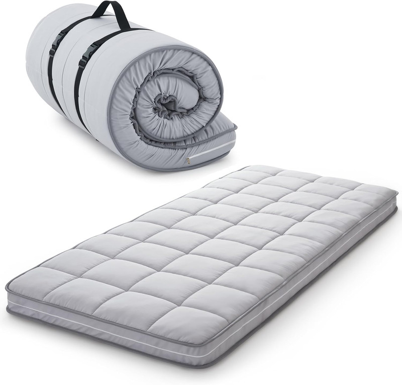 4Inch Cot Mattress Topper,Twin Gel Infused Memory Foam,Machine Washable Thickene