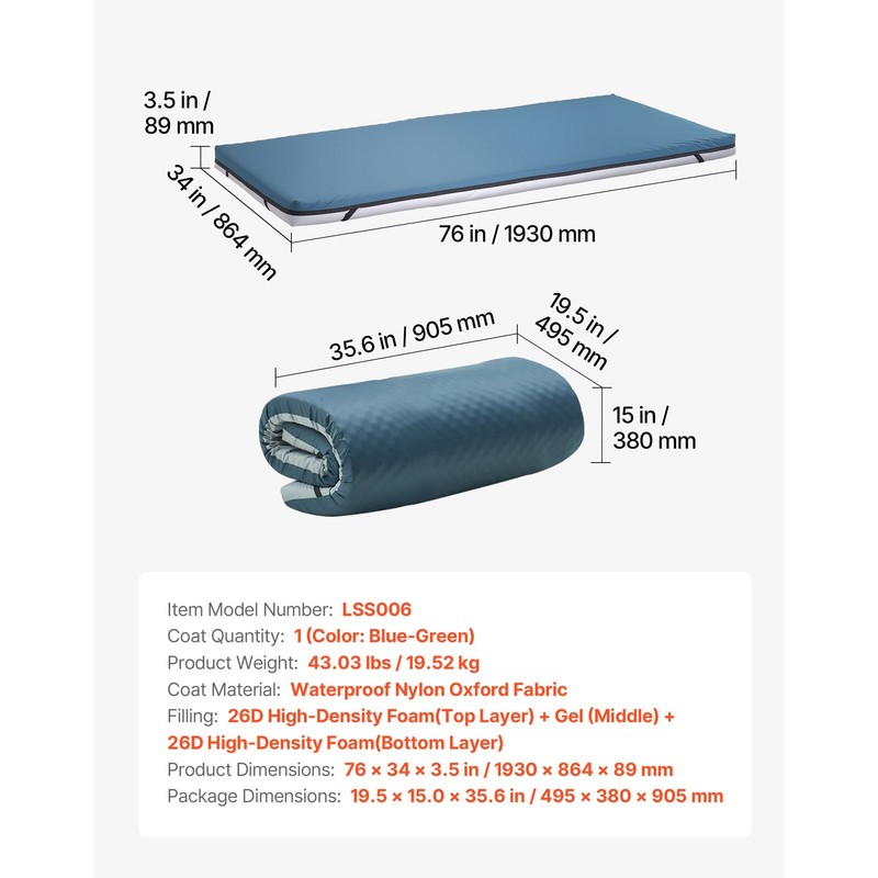 Hospital Medical Bed Mattress 3.5-Inch Water Resistant Non Slip Home Foam gallery