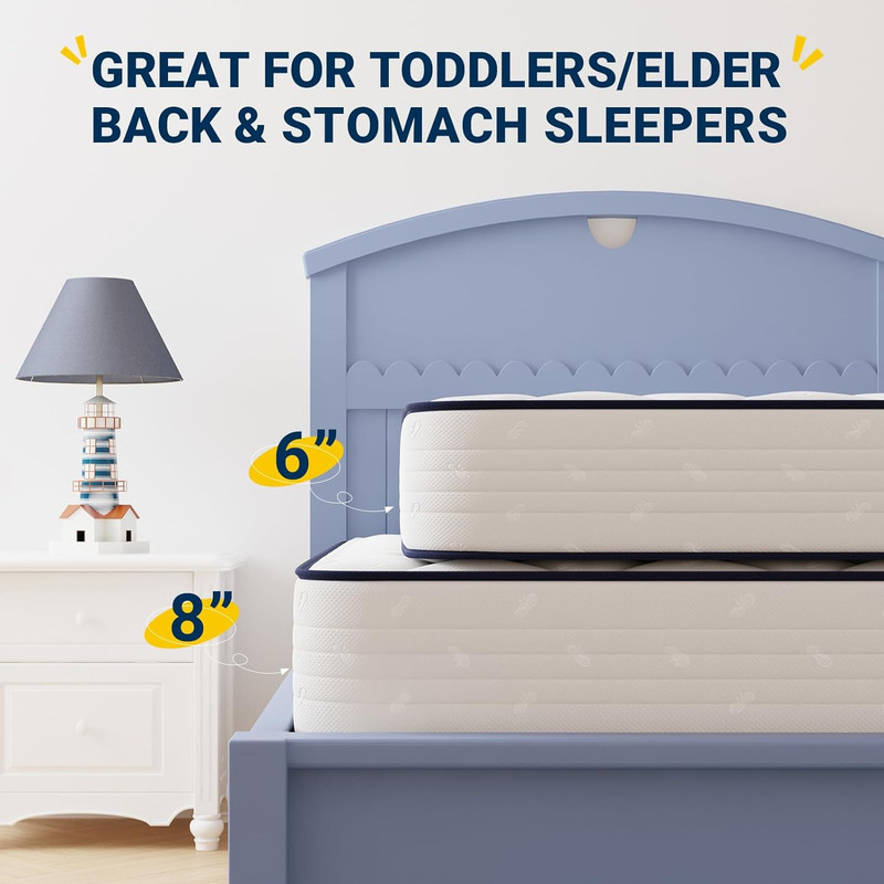 6" Twin Hybrid Mattress - Soft Foam & Spring, CertiPUR-US, Breathable Fabric gallery