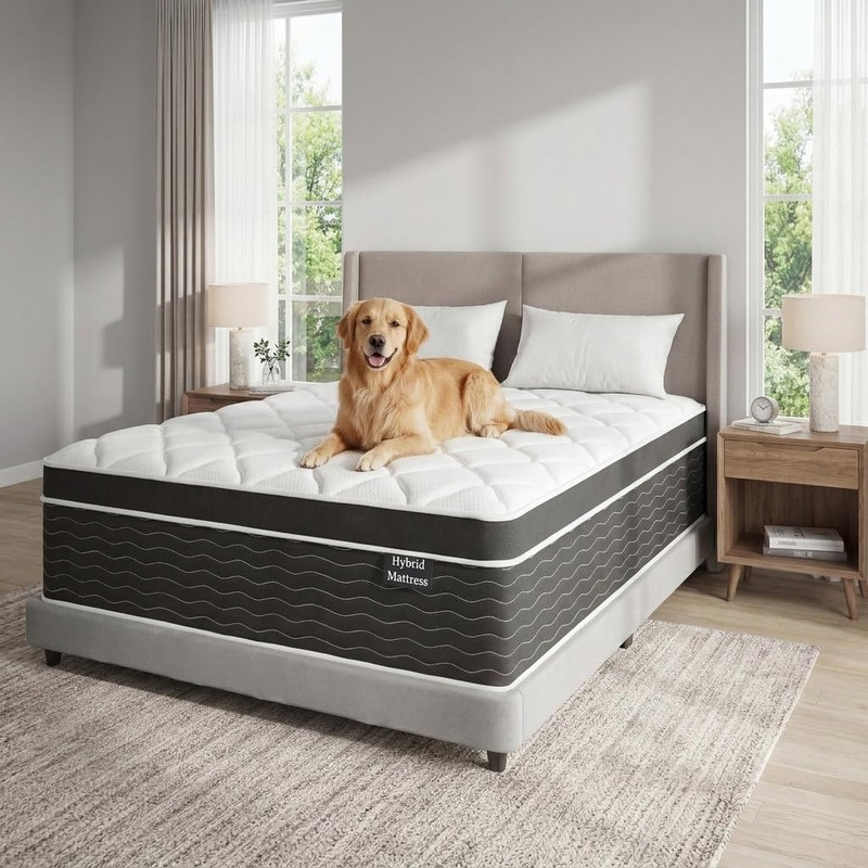 Luxury King Size Mattress 12 Inch, Hybrid Firm King Mattress in a Box, 7-Zones& gallery