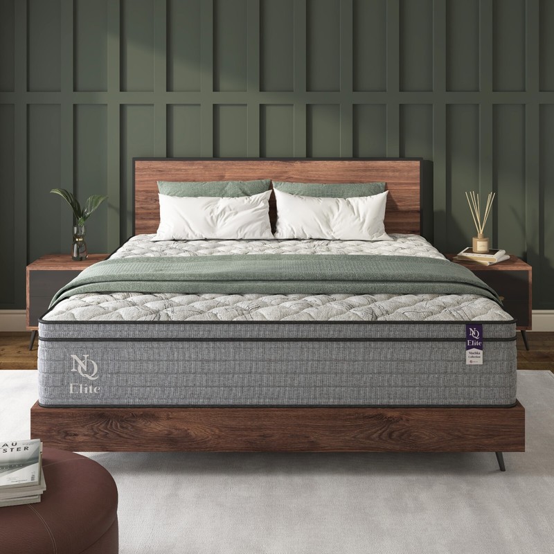 10 Inch Twin Size Cooling Gel Memory Foam Hybrid Mattress,Grey+White
