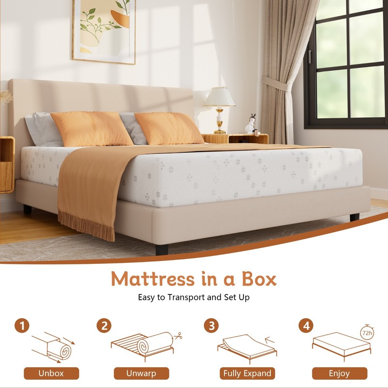 10" California King Size Cooling Gel Memory Foam Mattress CertiPUR-US Certified gallery