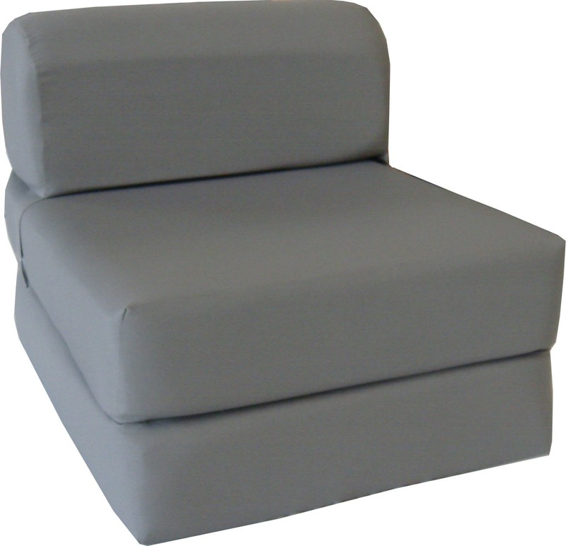 Flip Chair Folding Foam Beds, Portable Studio Sofa Bed, Couch 6x24x70, Gray